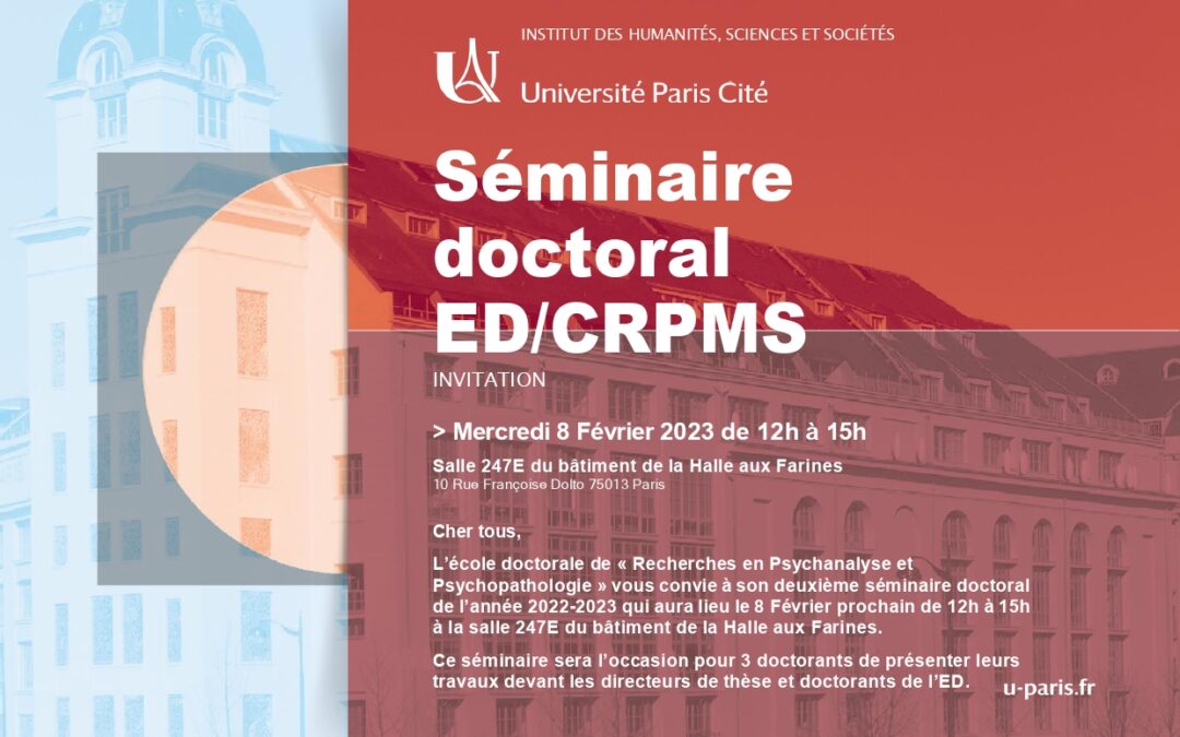 Séminaire doctoral ED/CRPMS – 8/2/2023